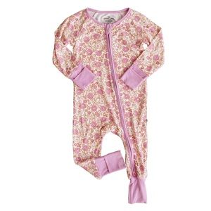 CADEN LANE PALMER'S PINK FLORAL CONVERTIBLE ZIP ROMPER 12-18 M